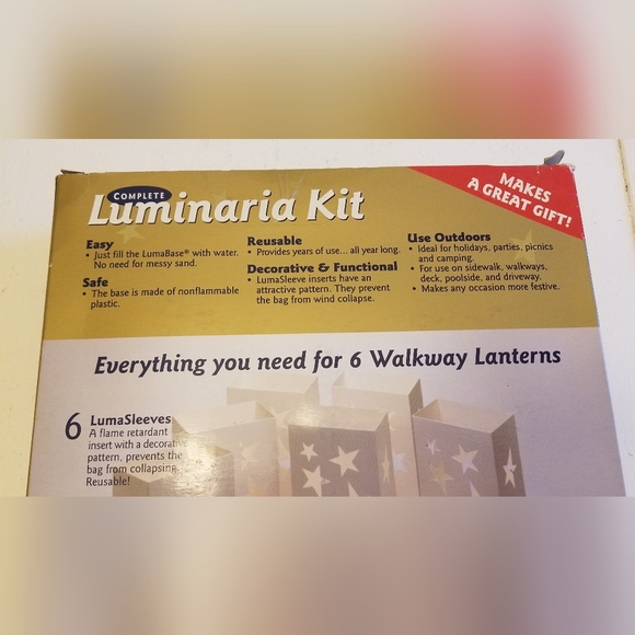 NIB Complete Luminaria Kit 6 Walkway Lanterns Outdoor Candke Holder 24 PC Kit - Picture 11 of 12